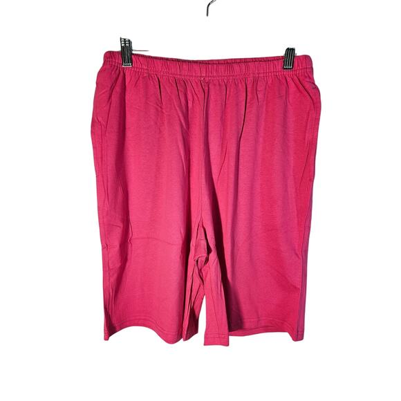 Easy Essentials Womens Sleep Shorts 100% Cotton MD‎  Bright Pink NEW - Picture 1 of 8